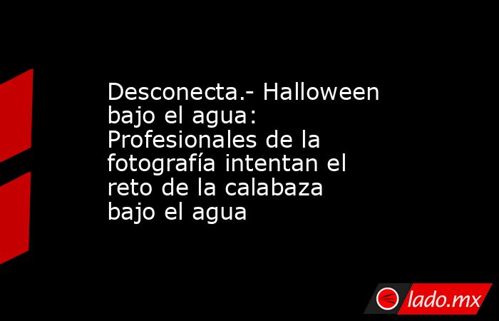 Desconecta.- Halloween bajo el agua: Profesionales de la fotografía intentan el reto de la calabaza bajo el agua. Noticias en tiempo real
