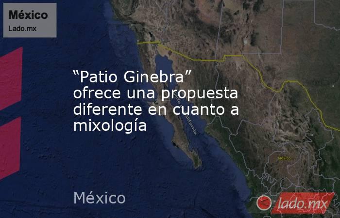 “Patio Ginebra” ofrece una propuesta diferente en cuanto a mixología. Noticias en tiempo real