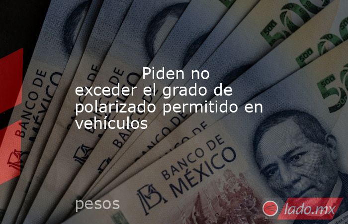             Piden no exceder el grado de polarizado permitido en vehículos            . Noticias en tiempo real