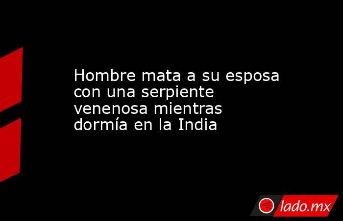 Hombre mata a su esposa con una serpiente venenosa mientras dormía en la India . Noticias en tiempo real