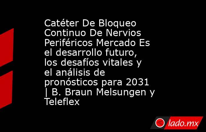 Catéter De Bloqueo Continuo De Nervios Periféricos Mercado Es el desarrollo futuro, los desafíos vitales y el análisis de pronósticos para 2031 | B. Braun Melsungen y Teleflex. Noticias en tiempo real