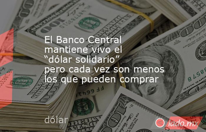 El Banco Central mantiene vivo el “dólar solidario” pero cada vez son menos los que pueden comprar. Noticias en tiempo real
