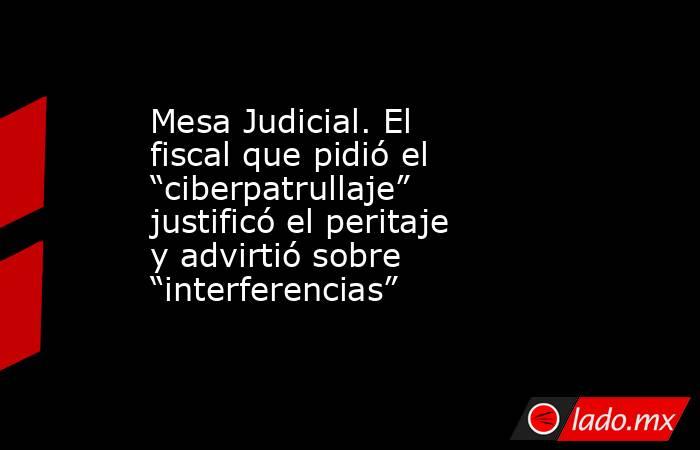 Mesa Judicial. El fiscal que pidió el “ciberpatrullaje” justificó el peritaje y advirtió sobre “interferencias”. Noticias en tiempo real