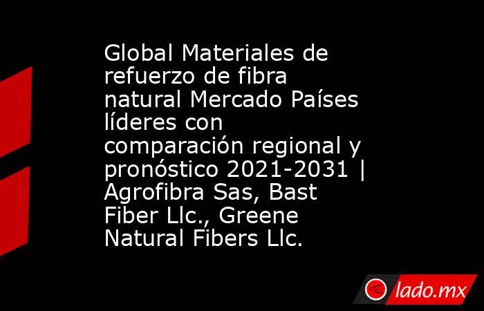 Global Materiales de refuerzo de fibra natural Mercado Países líderes con comparación regional y pronóstico 2021-2031 | Agrofibra Sas, Bast Fiber Llc., Greene Natural Fibers Llc.. Noticias en tiempo real