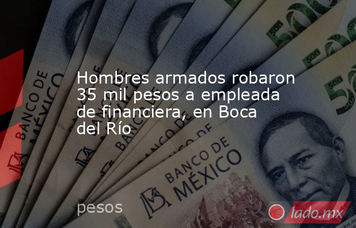 Hombres armados robaron 35 mil pesos a empleada de financiera, en Boca del Río. Noticias en tiempo real