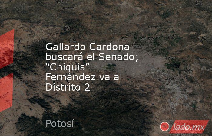 Gallardo Cardona buscará el Senado; “Chiquis” Fernández va al Distrito 2. Noticias en tiempo real