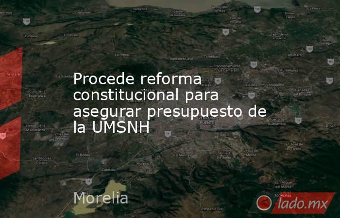 Procede reforma constitucional para asegurar presupuesto de la UMSNH. Noticias en tiempo real