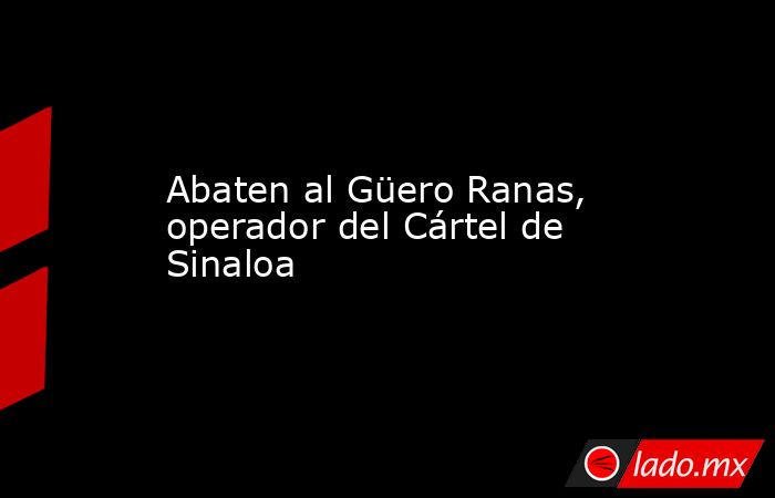 Abaten al Güero Ranas, operador del Cártel de Sinaloa. Noticias en tiempo real