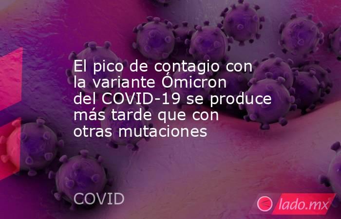 El pico de contagio con la variante Ómicron del COVID-19 se produce más tarde que con otras mutaciones. Noticias en tiempo real