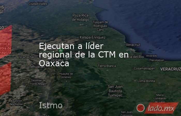 Ejecutan a líder regional de la CTM en Oaxaca. Noticias en tiempo real