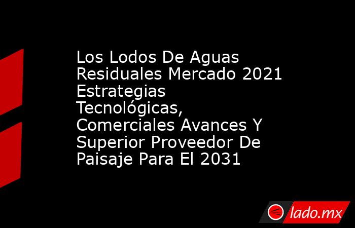 Los Lodos De Aguas Residuales Mercado 2021 Estrategias Tecnológicas, Comerciales Avances Y Superior Proveedor De Paisaje Para El 2031. Noticias en tiempo real