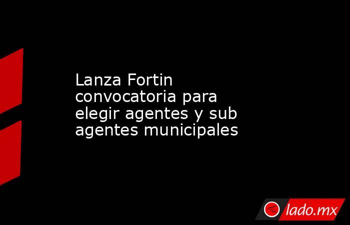 Lanza Fortin convocatoria para elegir agentes y sub agentes municipales. Noticias en tiempo real