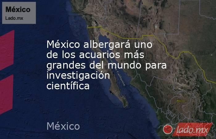 México albergará uno de los acuarios más grandes del mundo para investigación científica. Noticias en tiempo real