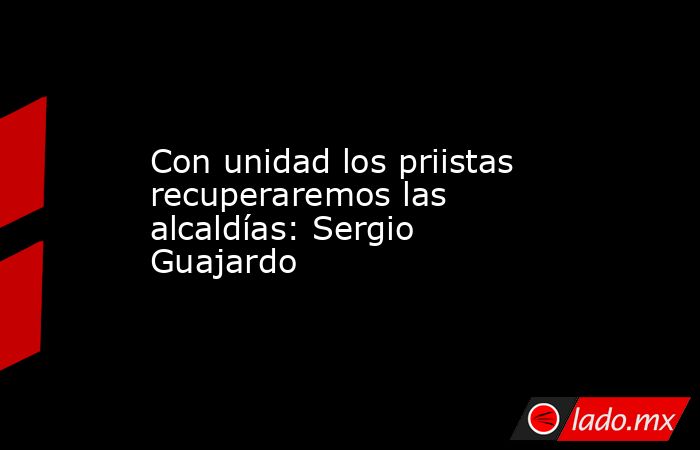 Con unidad los priistas recuperaremos las alcaldías: Sergio Guajardo. Noticias en tiempo real