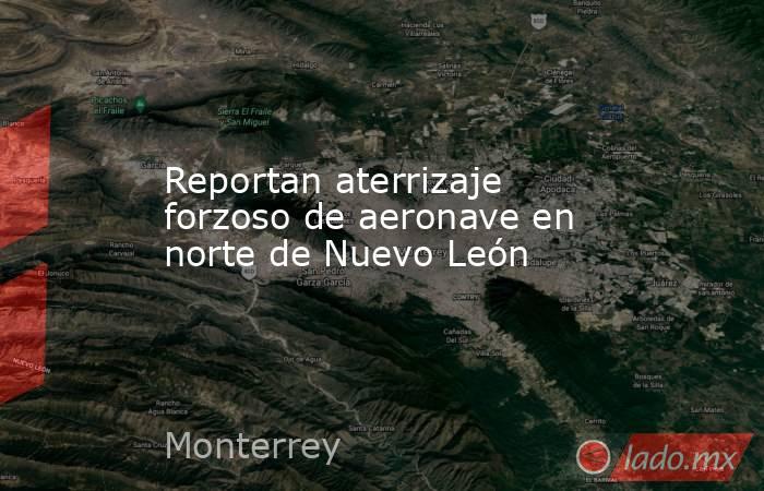 Reportan aterrizaje forzoso de aeronave en norte de Nuevo León. Noticias en tiempo real
