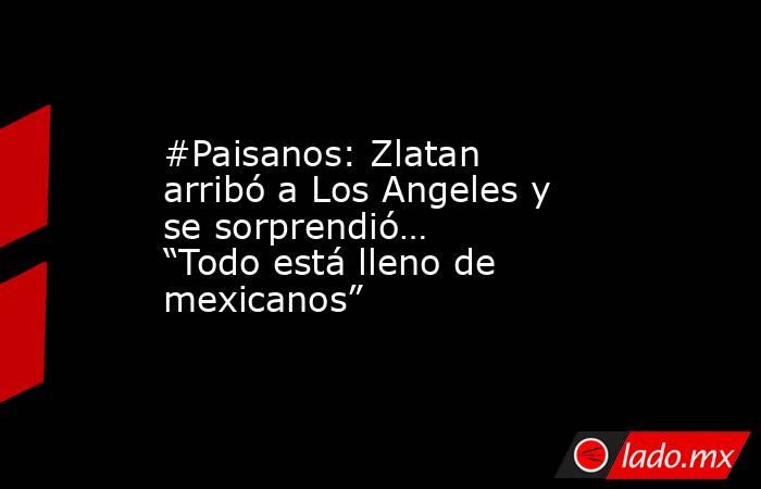 #Paisanos: Zlatan arribó a Los Angeles y se sorprendió… “Todo está lleno de mexicanos”. Noticias en tiempo real