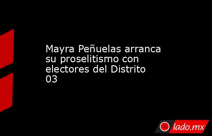 Mayra Peñuelas arranca su proselitismo con electores del Distrito 03. Noticias en tiempo real