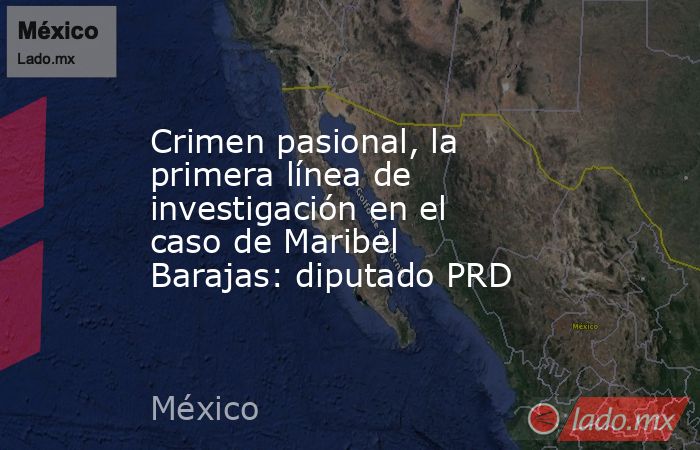 Crimen pasional, la primera línea de investigación en el caso de Maribel Barajas: diputado PRD. Noticias en tiempo real