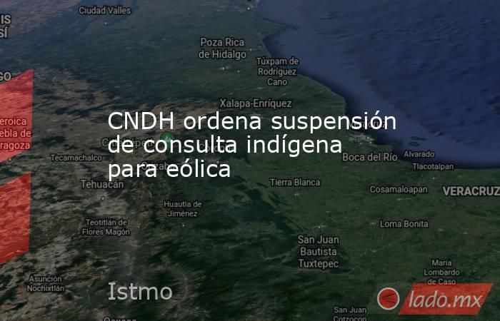 CNDH ordena suspensión de consulta indígena para eólica. Noticias en tiempo real