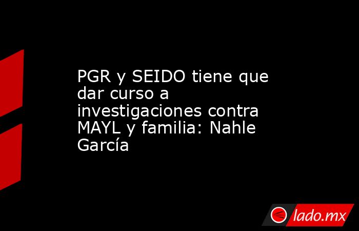 PGR y SEIDO tiene que dar curso a investigaciones contra MAYL y familia: Nahle García. Noticias en tiempo real