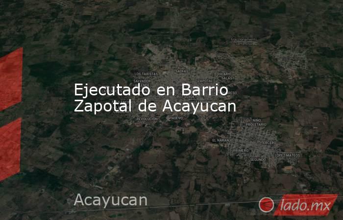Ejecutado en Barrio Zapotal de Acayucan. Noticias en tiempo real