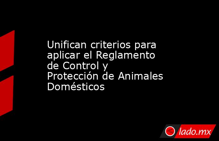 Unifican criterios para aplicar el Reglamento de Control y Protección de Animales Domésticos. Noticias en tiempo real