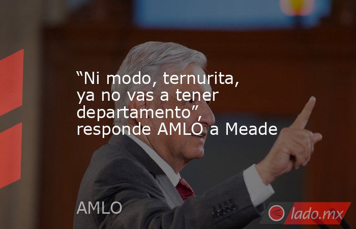 “Ni modo, ternurita, ya no vas a tener departamento”, responde AMLO a Meade. Noticias en tiempo real