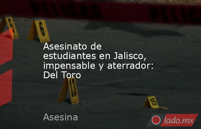 Asesinato de estudiantes en Jalisco, impensable y aterrador: Del Toro. Noticias en tiempo real