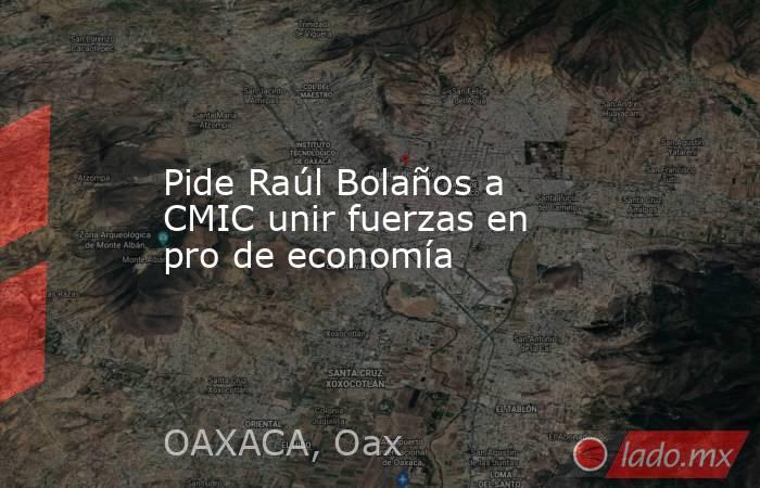 Pide Raúl Bolaños a CMIC unir fuerzas en pro de economía. Noticias en tiempo real