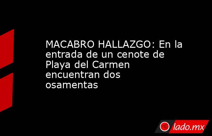 MACABRO HALLAZGO: En la entrada de un cenote de Playa del Carmen encuentran dos osamentas. Noticias en tiempo real