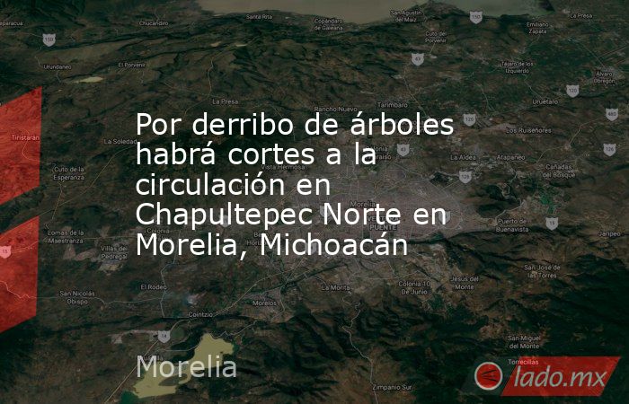 Por derribo de árboles habrá cortes a la circulación en Chapultepec Norte en Morelia, Michoacán. Noticias en tiempo real