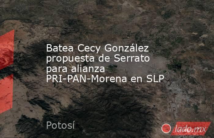 Batea Cecy González propuesta de Serrato para alianza PRI-PAN-Morena en SLP. Noticias en tiempo real