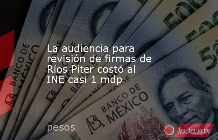 La audiencia para revisión de firmas de Ríos Piter costó al INE casi 1 mdp. Noticias en tiempo real